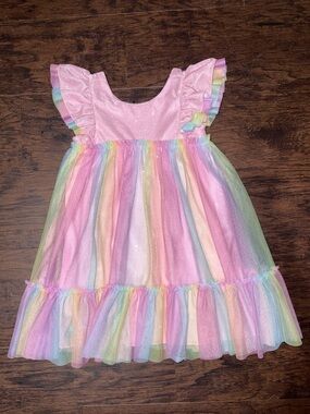 American Girl Pastel Rainbow Tulle Dress - Pink, Purple, Yellow, Green, Blue